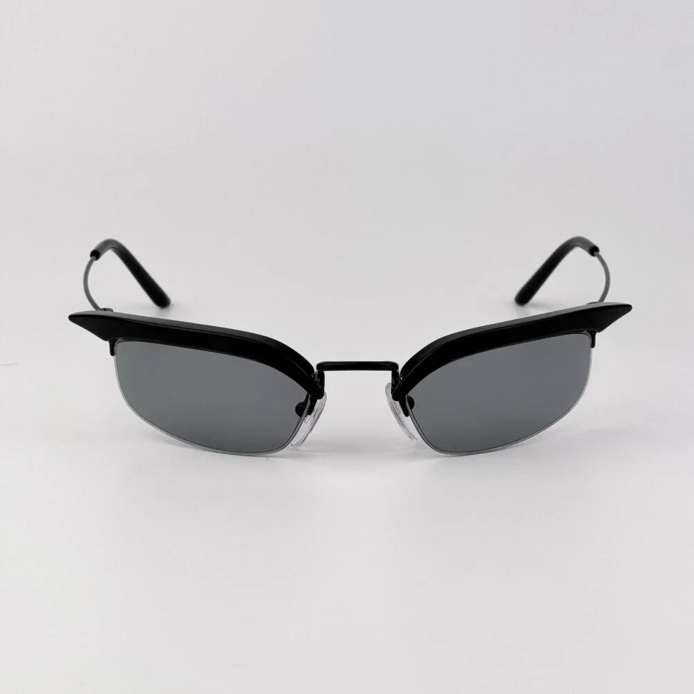 Prada PRB50S Rectangle Sunglasses – Black Frame Grey Lenses | Model 1AB3C2 - Picture 3 of 13